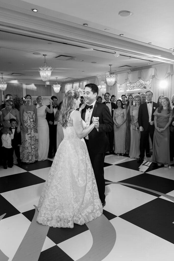 Katie and Sang share their first dance. 
