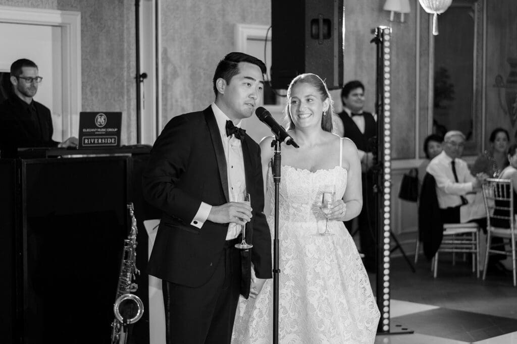Sang and Katie share a few words with their guests