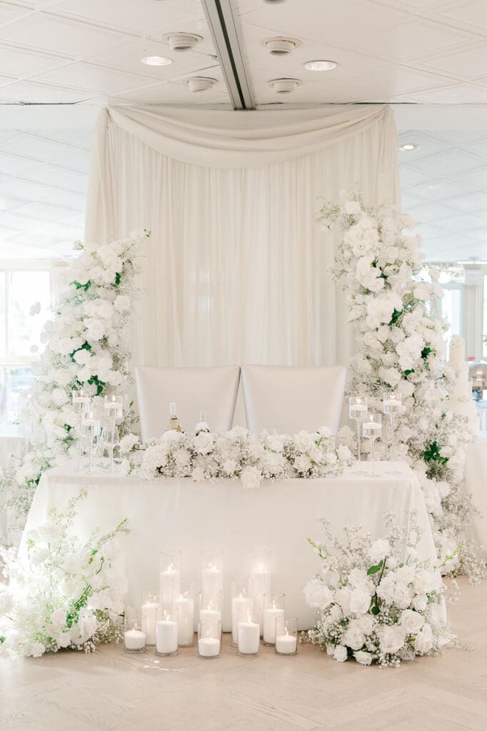 Jacquie and Thomas' sweetheart table at Anthony's Ocean View. 