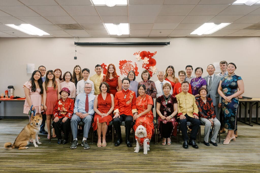 A large group photo with the entire family