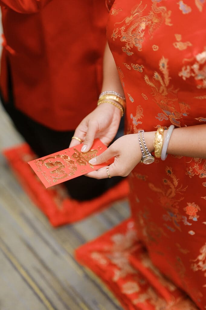 A red envelope with money inside 