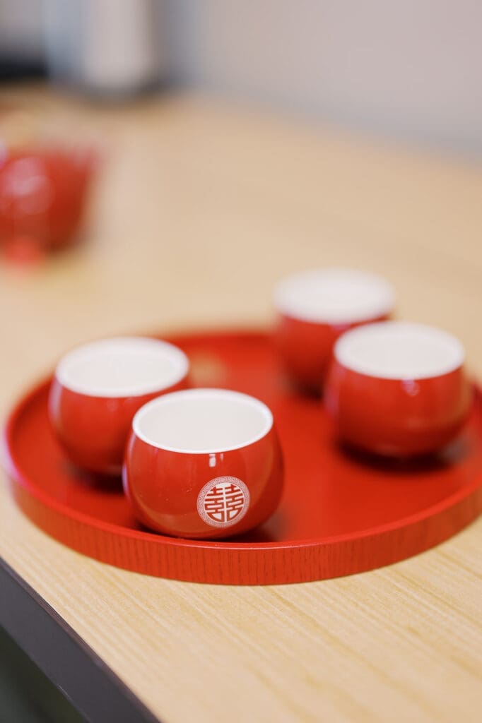 Four tea cups for chinese tea ceremony