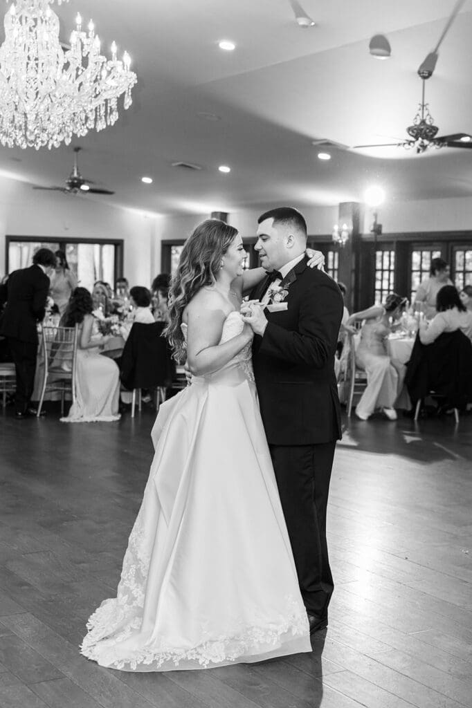 Sophie and John share their first dance at their Saint Clements Castle Wedding