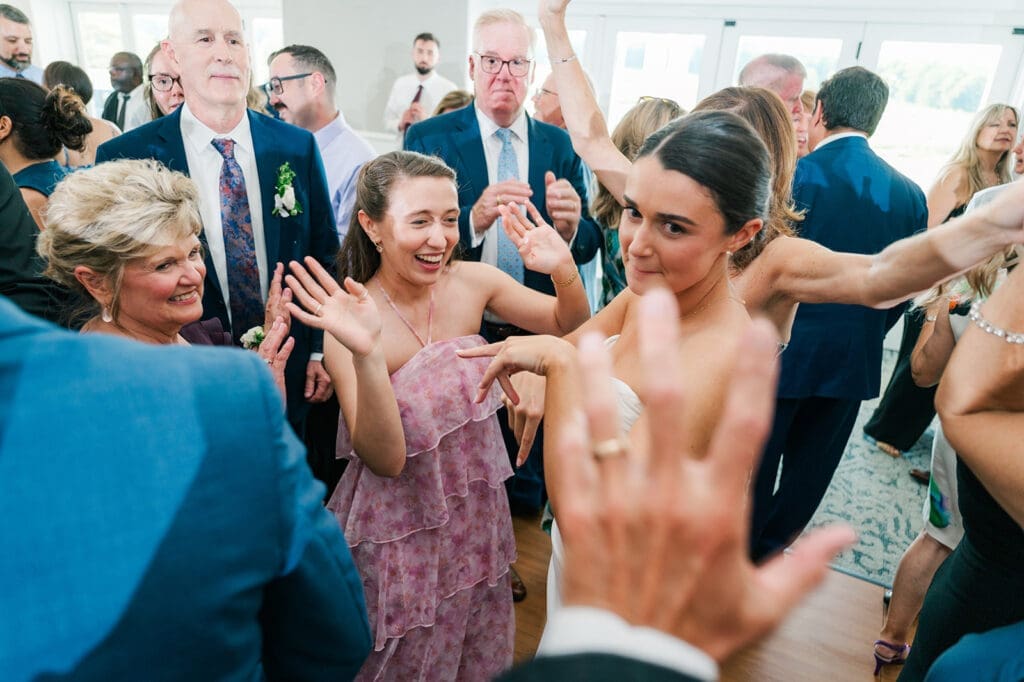 Guests dance on the dance floor
