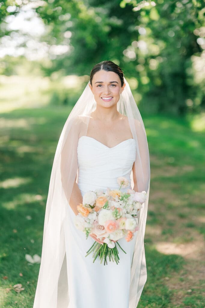 Amy smiles for a classic bridal portrait